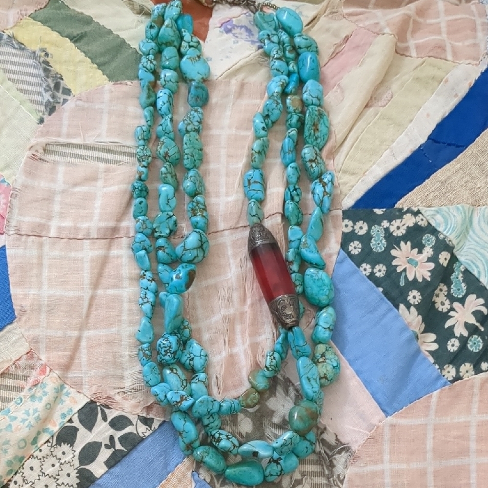 Peyote Bird Torquoise Beaded Necklace - Picture 6 of 6